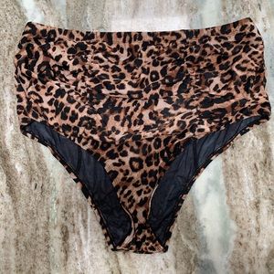 Size2 Torrid Cheetah Ruched High Waist Swim Bottom